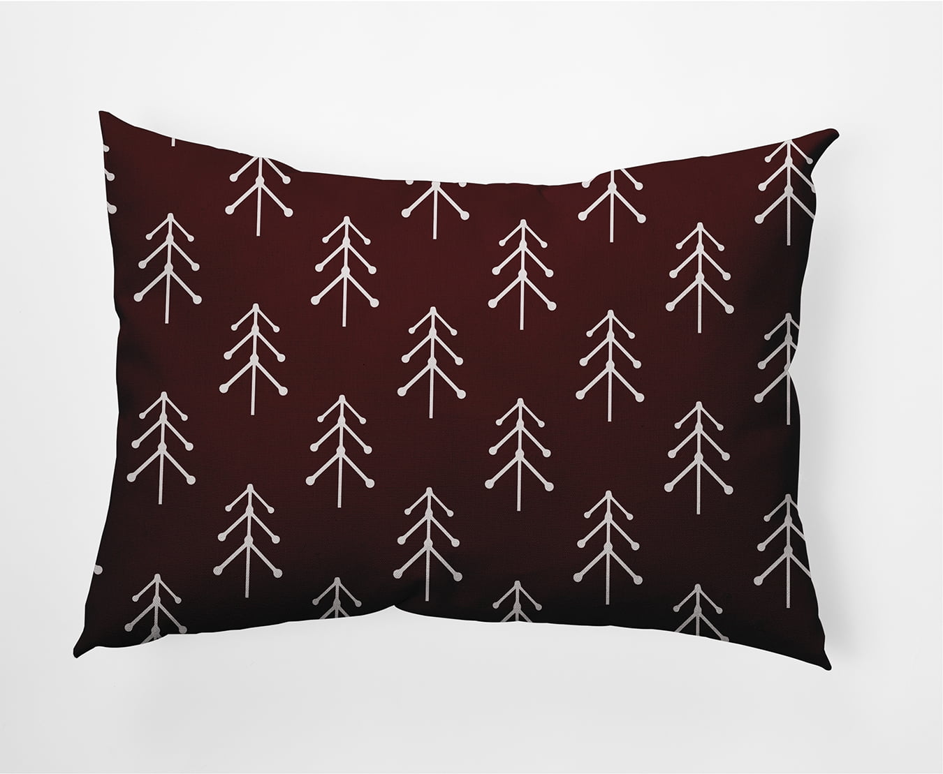 20" x 14" Simply Daisy Patterned Trees Winter Polyester Indoor/Outdoor Pillow, Christmas Burgandy Qty 1
