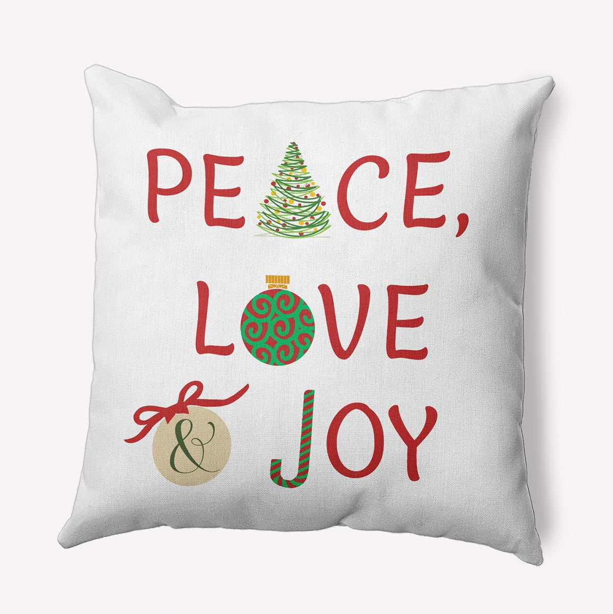 20" x 14" Simply Daisy Peace Love Joy Polyester Accent Pillow, White Qty 1