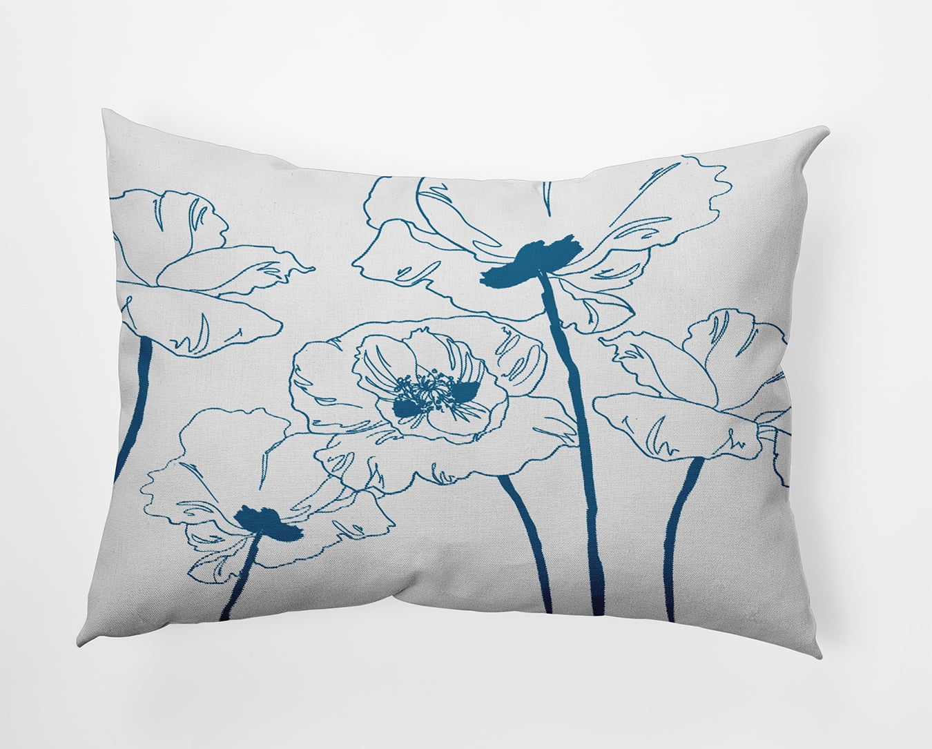 20" x 14" Simply Daisy Popping Poppies Polyester Indoor/Outdoor Pillow, Teal Qty 1