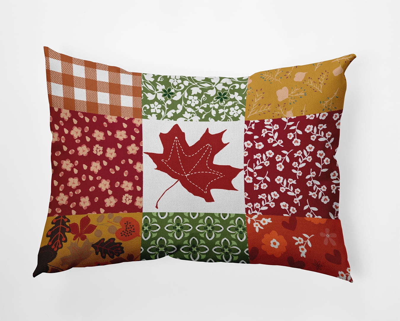 20" x 14" Simply Daisy Printed Quilt Leaves Polyester Indoor/Outdoor Pillow, Dragon Qty 1