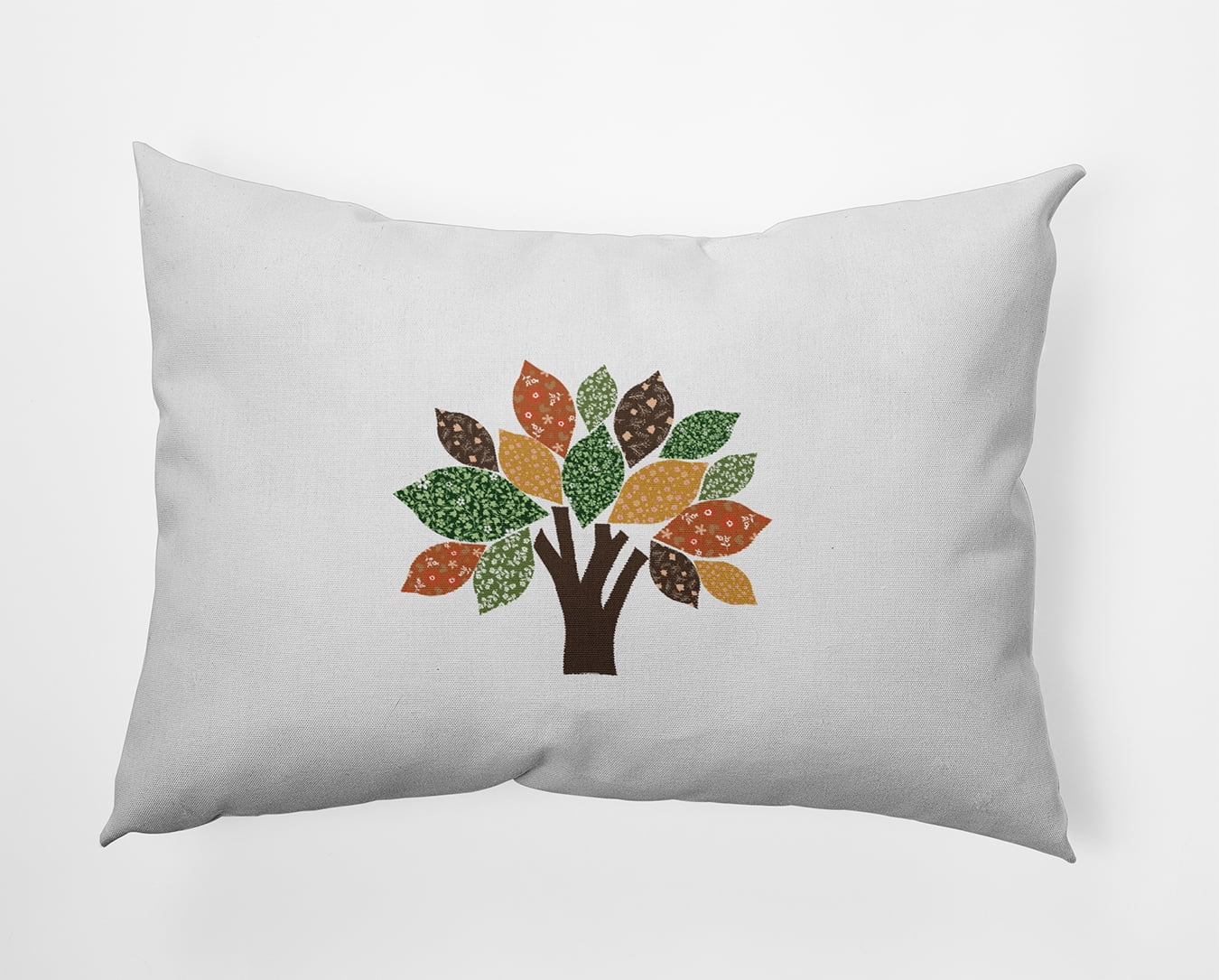 20" x 14" Simply Daisy Printed Quilt Tree Polyester Indoor/Outdoor Pillow, Forest Green Qty 1