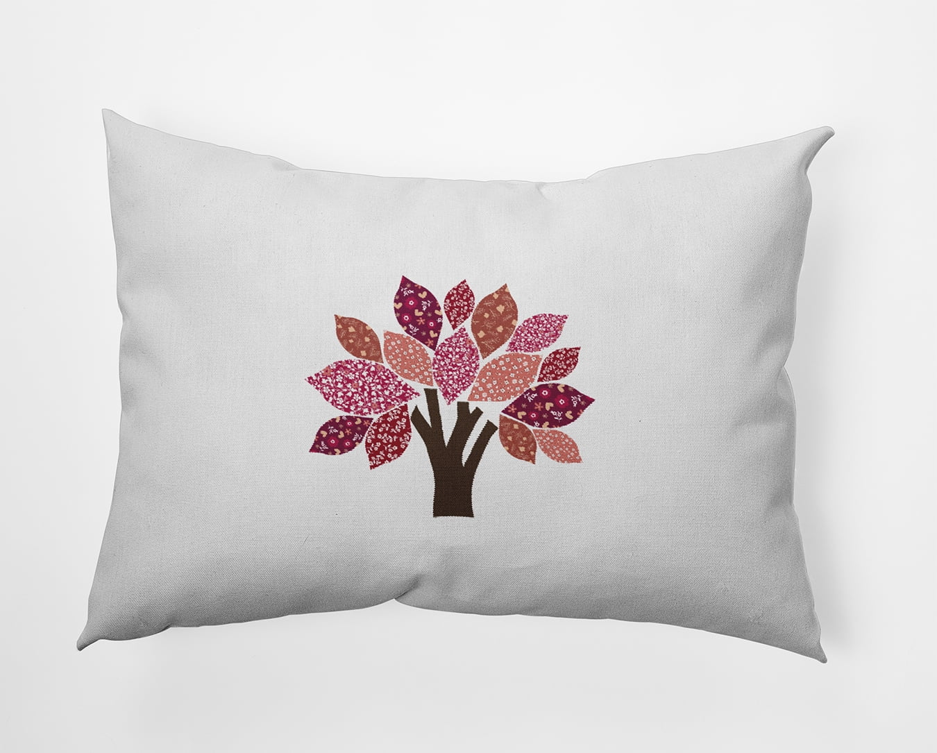 20" x 14" Simply Daisy Printed Quilt Tree Polyester Indoor/Outdoor Pillow, Fuschia Qty 1