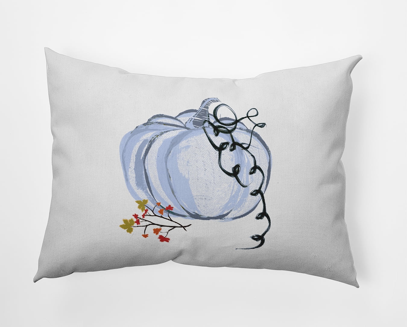 20" x 14" Simply Daisy Pumpkin Love Polyester Accent Pillow, Misty Blue Qty 1