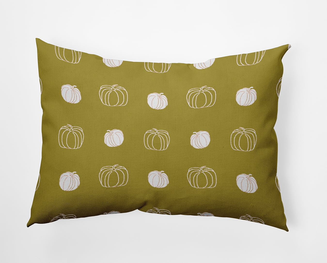 20" x 14" Simply Daisy Pumpkin Pattern Polyester Accent Pillow, Muted Gold Qty 1