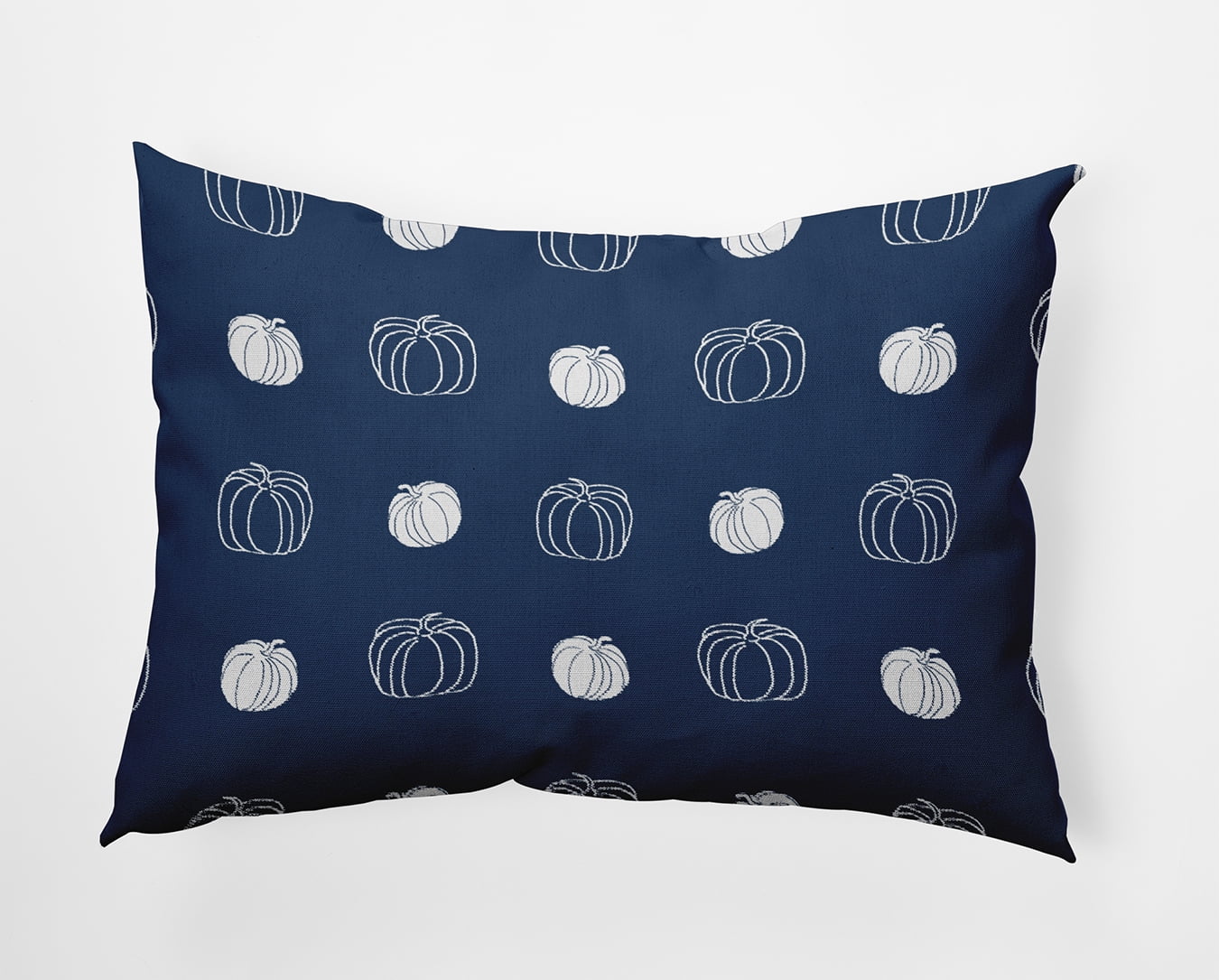 20" x 14" Simply Daisy Pumpkin Pattern Polyester Accent Pillow, Navy Qty 1