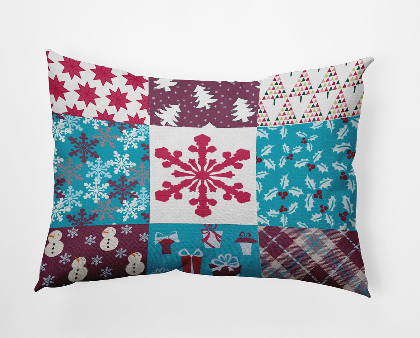 20" x 14" Simply Daisy Quilted Christmas Polyester Accent Pillow, Turquoise Qty 1