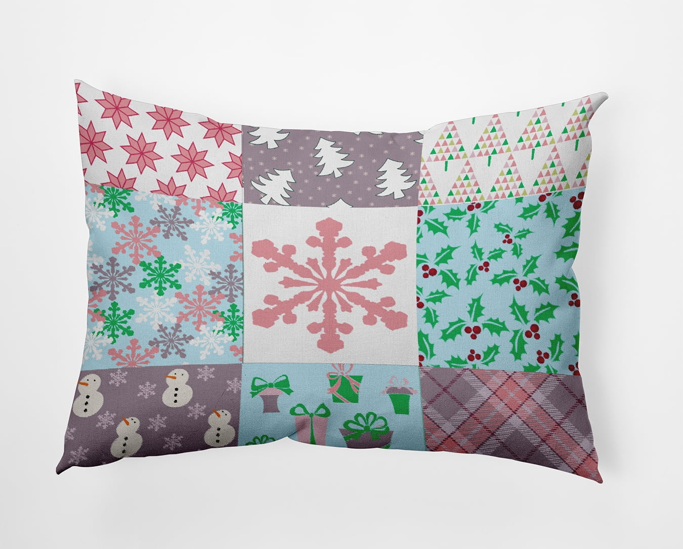 20" x 14" Simply Daisy Quilted Christmas Polyester Indoor/Outdoor Pillow, Pink Icing Qty 1