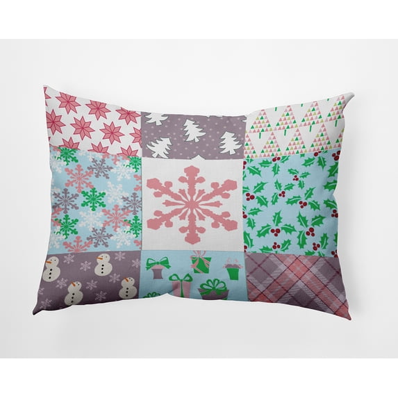 20" x 14" Simply Daisy Quilted Christmas Polyester Indoor/Outdoor Pillow, Pink Icing Qty 1