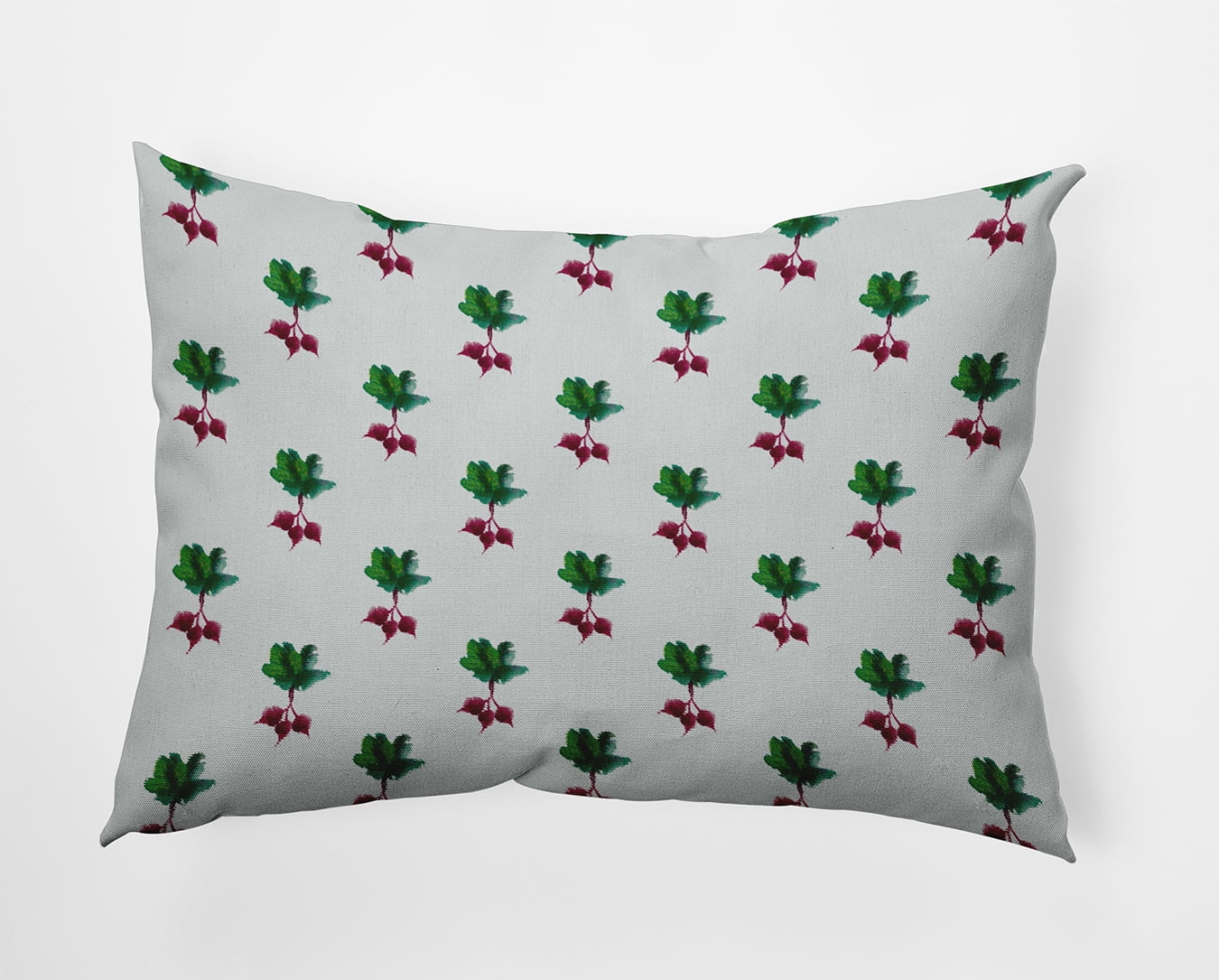 20" x 14" Simply Daisy Radishes Pattern Polyester Indoor/Outdoor Pillow, Pale Green Qty 1