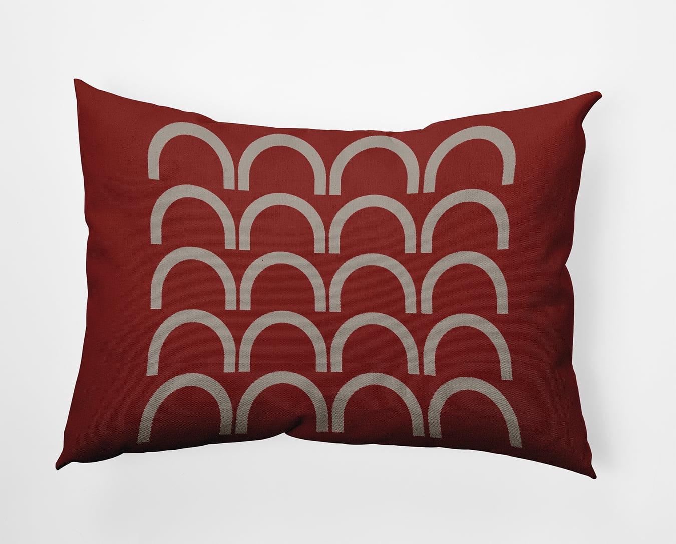 20" x 14" Simply Daisy Rhythm Arches Polyester Accent Pillow, Red Maple Qty 1