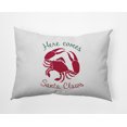 thumbnail image 1 of 20" x 14" Simply Daisy Santa Claws Crab Polyester Accent Pillow, Christmas Pink Qty 1, 1 of 3