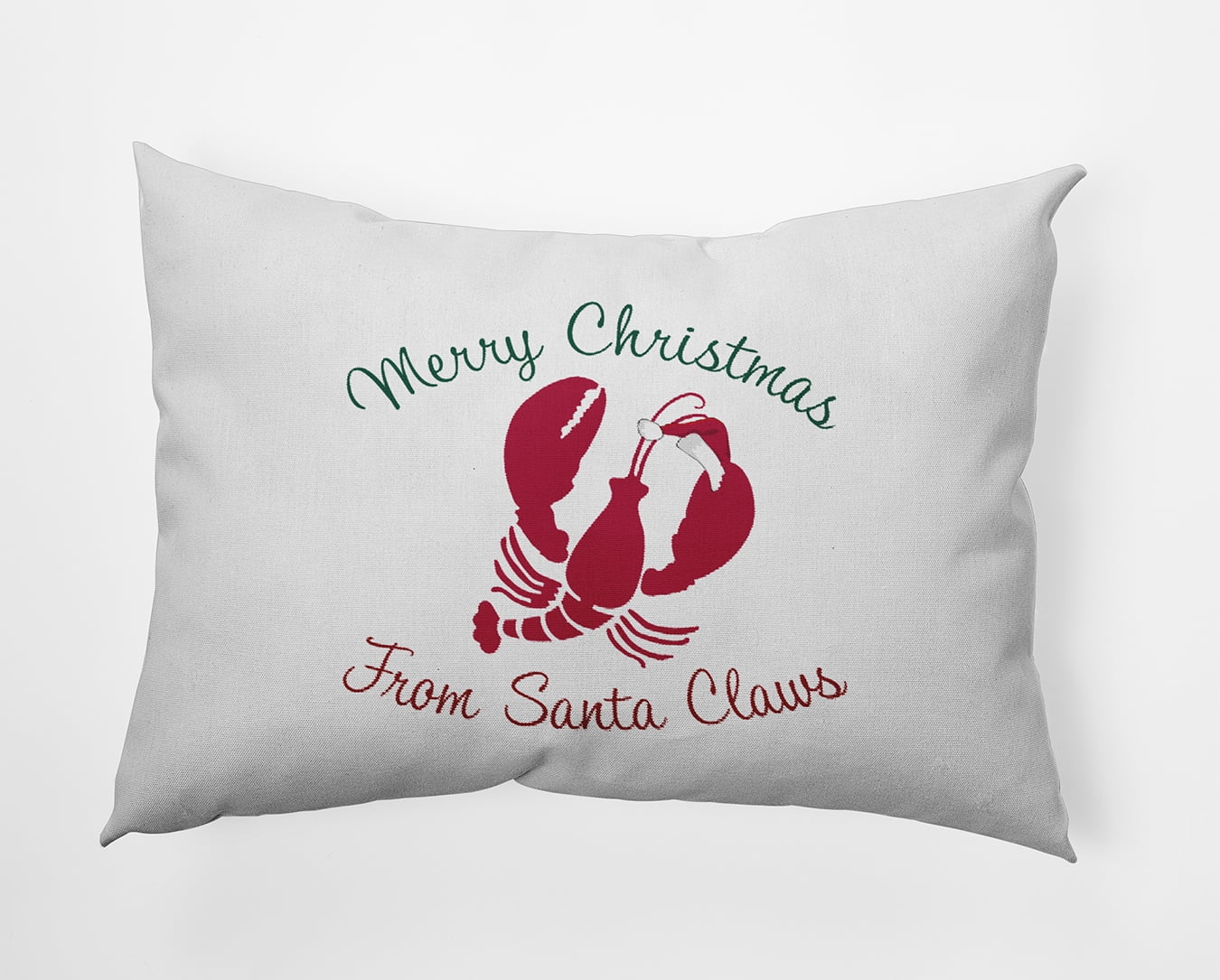 20" x 14" Simply Daisy Santa Claws Lobster Polyester Accent Pillow, Christmas Pink Qty 1