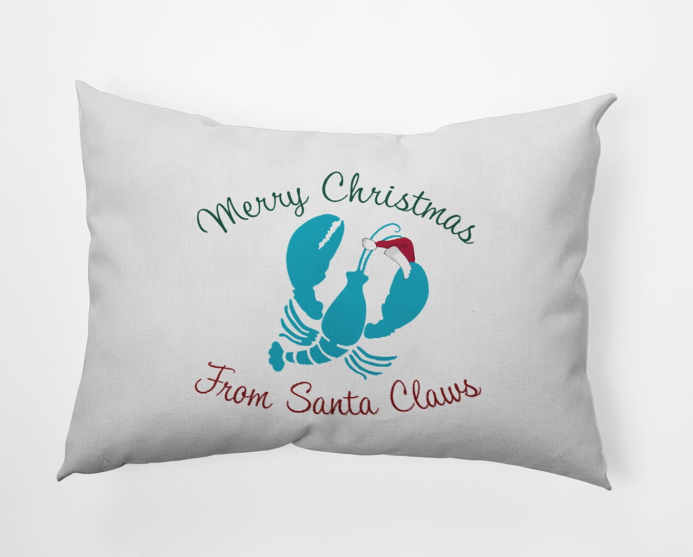 20" x 14" Simply Daisy Santa Claws Lobster Polyester Indoor/Outdoor Pillow, Turquoise Qty 1