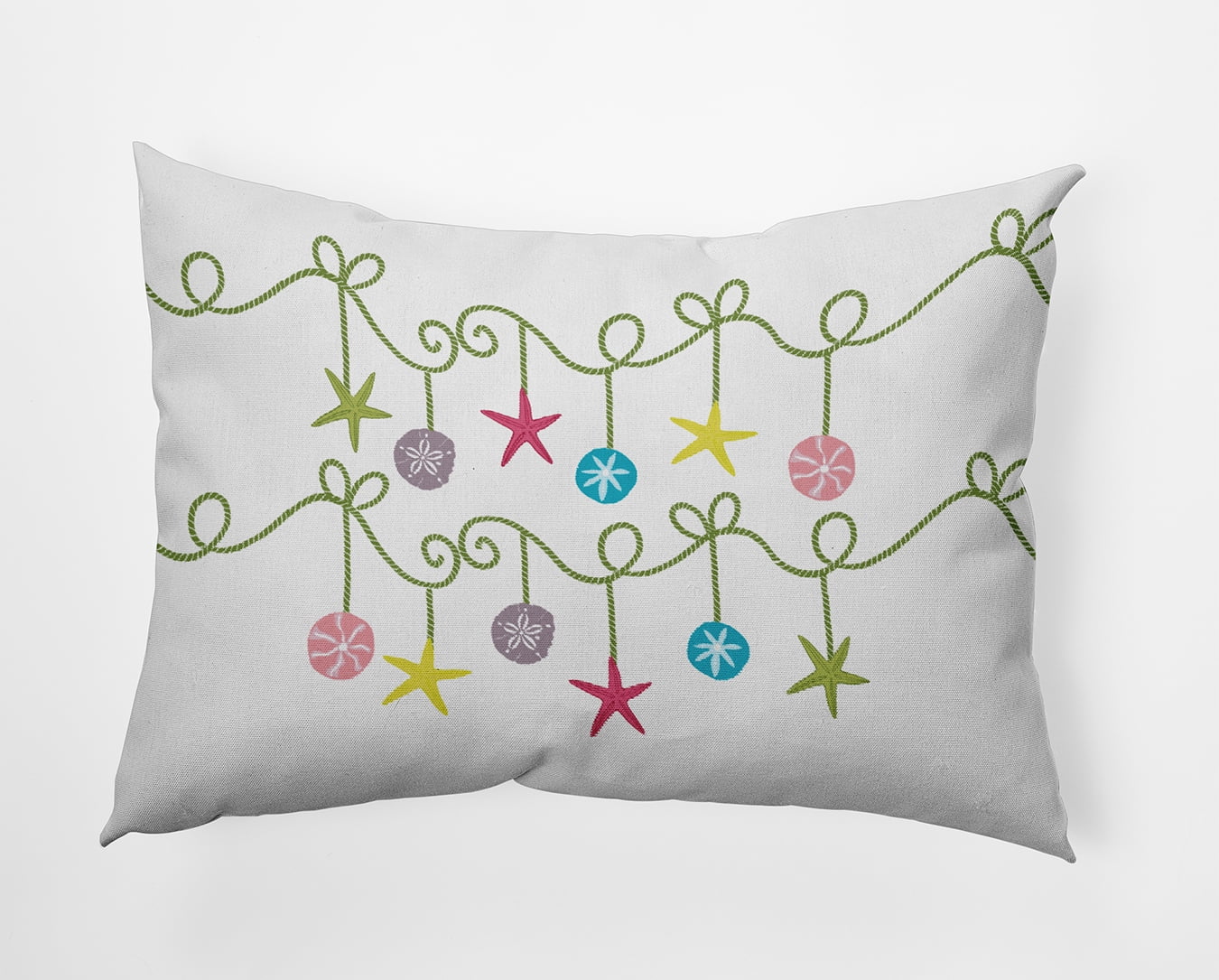 20" x 14" Simply Daisy Sea Ornaments Polyester Accent Pillow, Green Qty 1
