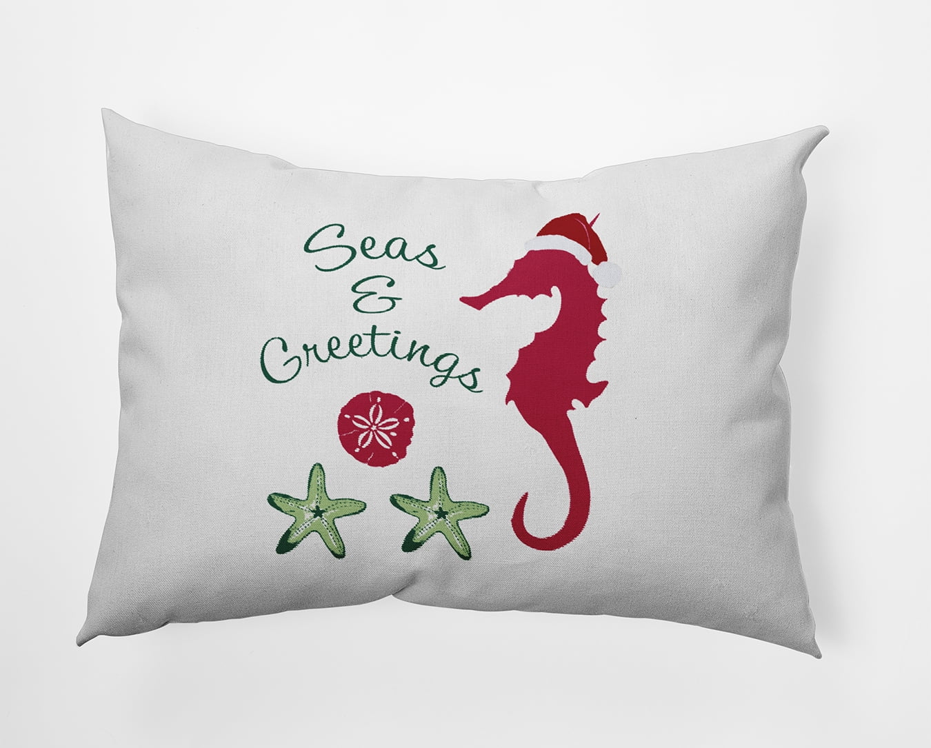 20" x 14" Simply Daisy Seas and Greetings Polyester Accent Pillow, Christmas Pink Qty 1