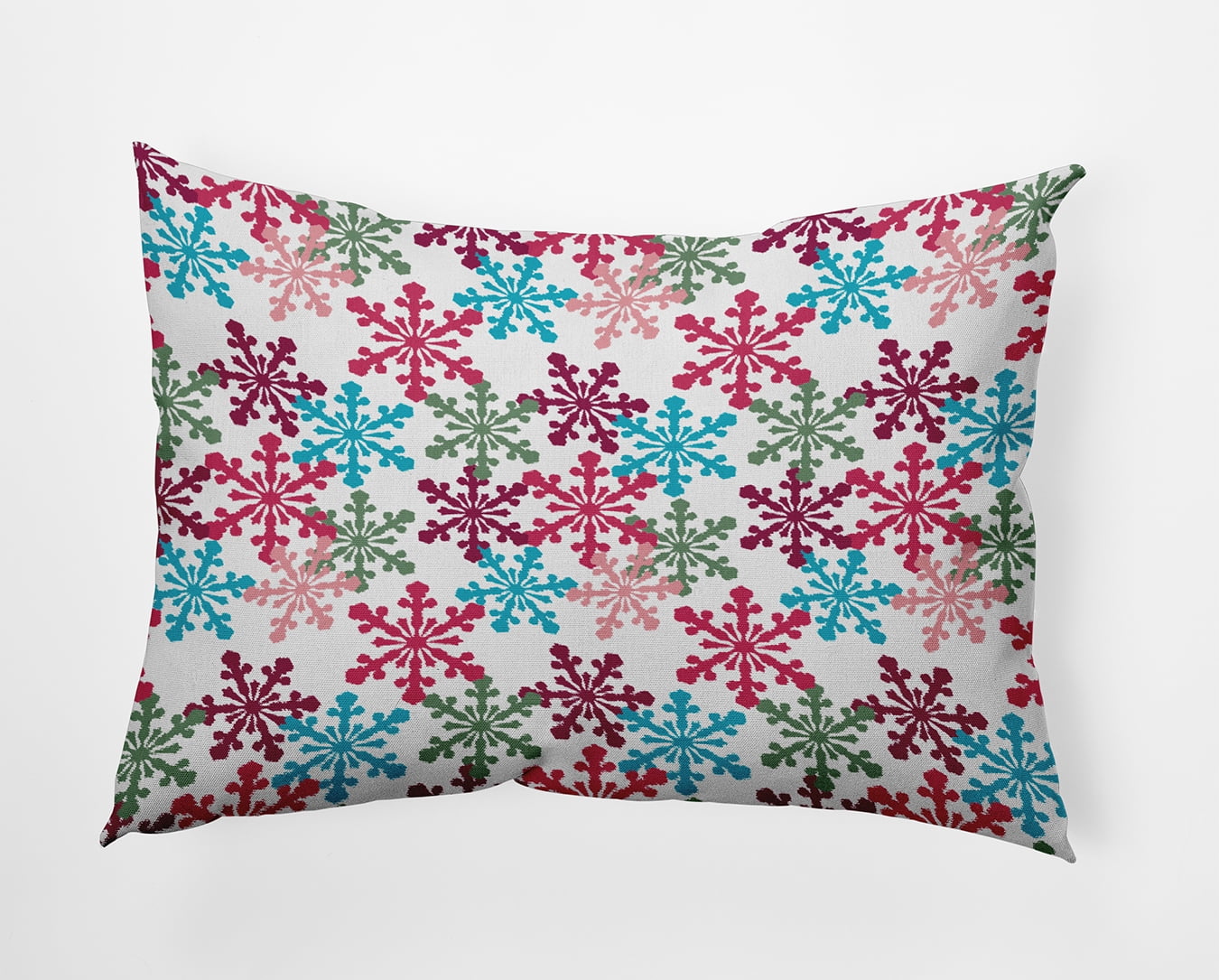 20" x 14" Simply Daisy Snow Fall Polyester Indoor/Outdoor Pillow, Holiday Pink Qty 1