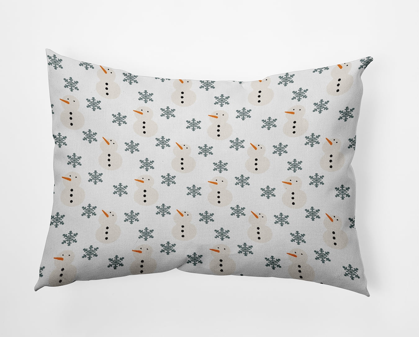 20" x 14" Simply Daisy Snow Men In Snowstorm Polyester Accent Pillow, Blustone Green Qty 1