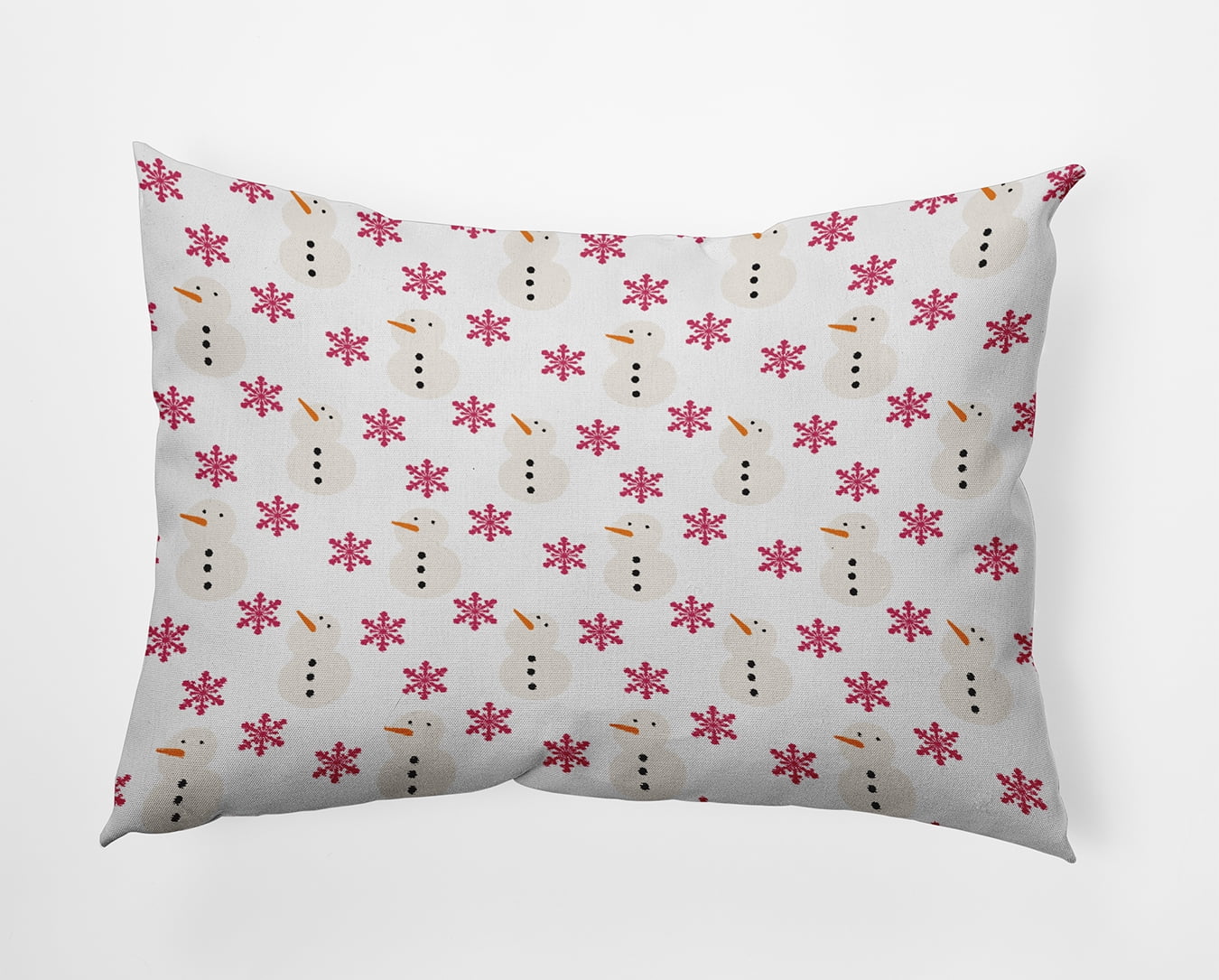 20" x 14" Simply Daisy Snow Men In Snowstorm Polyester Accent Pillow, Holiday Pink Qty 1