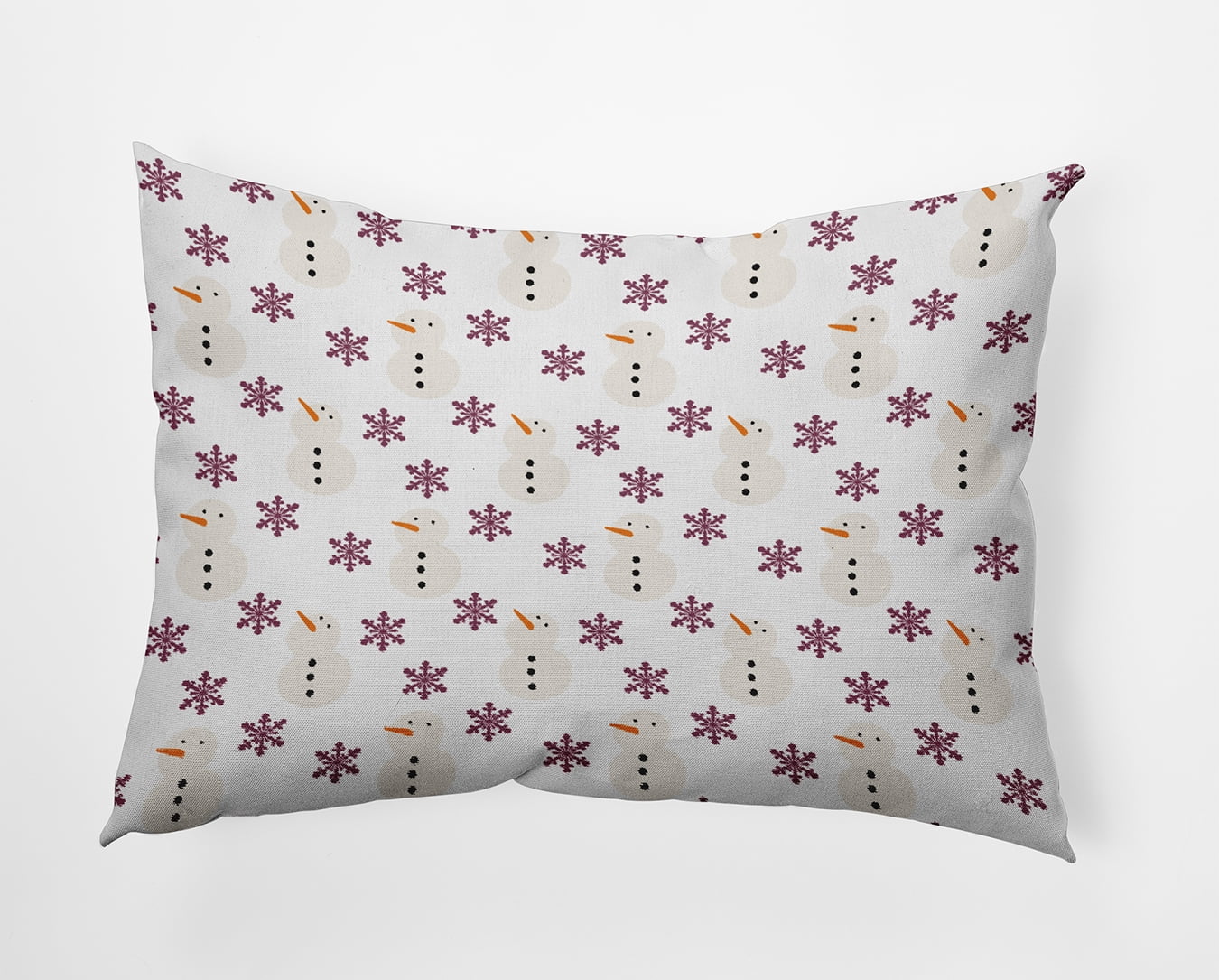 20" x 14" Simply Daisy Snow Men In Snowstorm Polyester Indoor/Outdoor Pillow, Passion Flower Qty 1