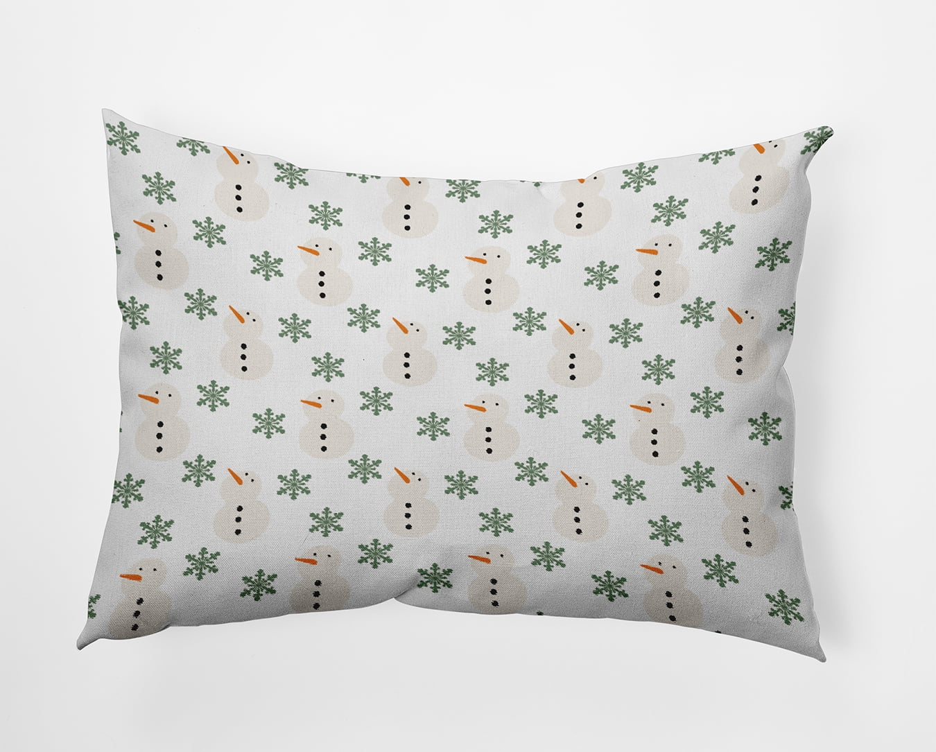 20" x 14" Simply Daisy Snow Men In Snowstorm Polyester Indoor/Outdoor Pillow, Succulent Green Qty 1