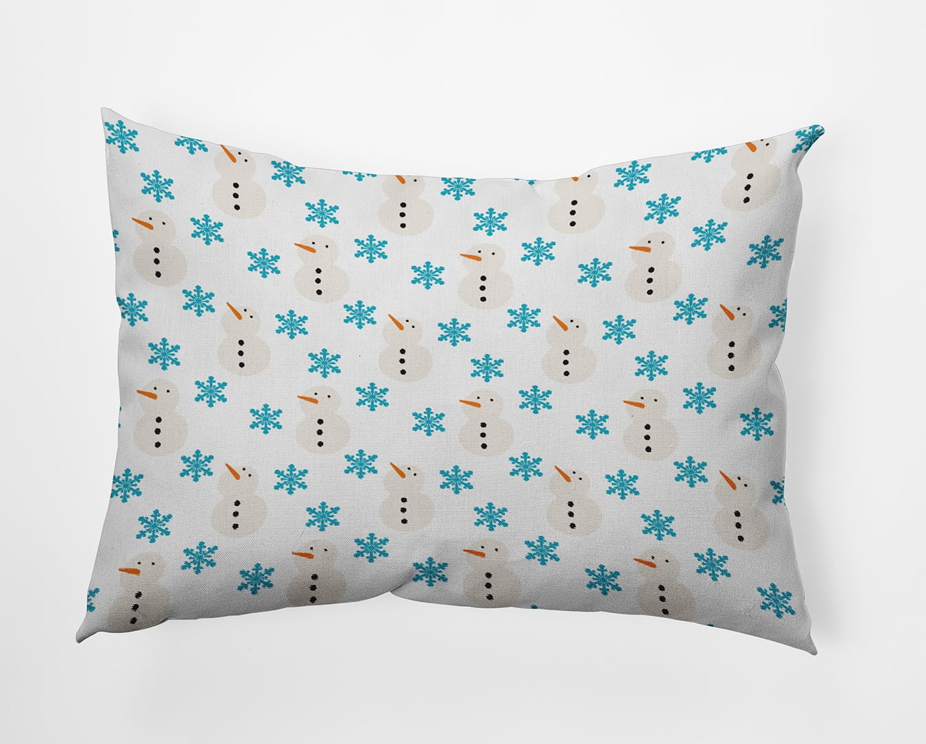 20" x 14" Simply Daisy Snow Men In Snowstorm Polyester Indoor/Outdoor Pillow, Turquoise Qty 1
