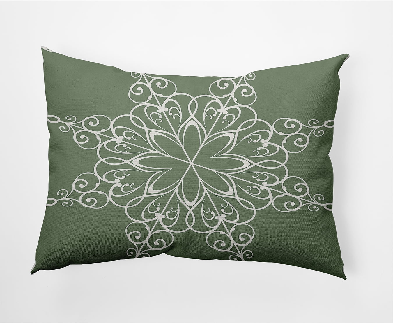 20" x 14" Simply Daisy Snowflake Polyester Accent Pillow, Sage Green (1 Count)