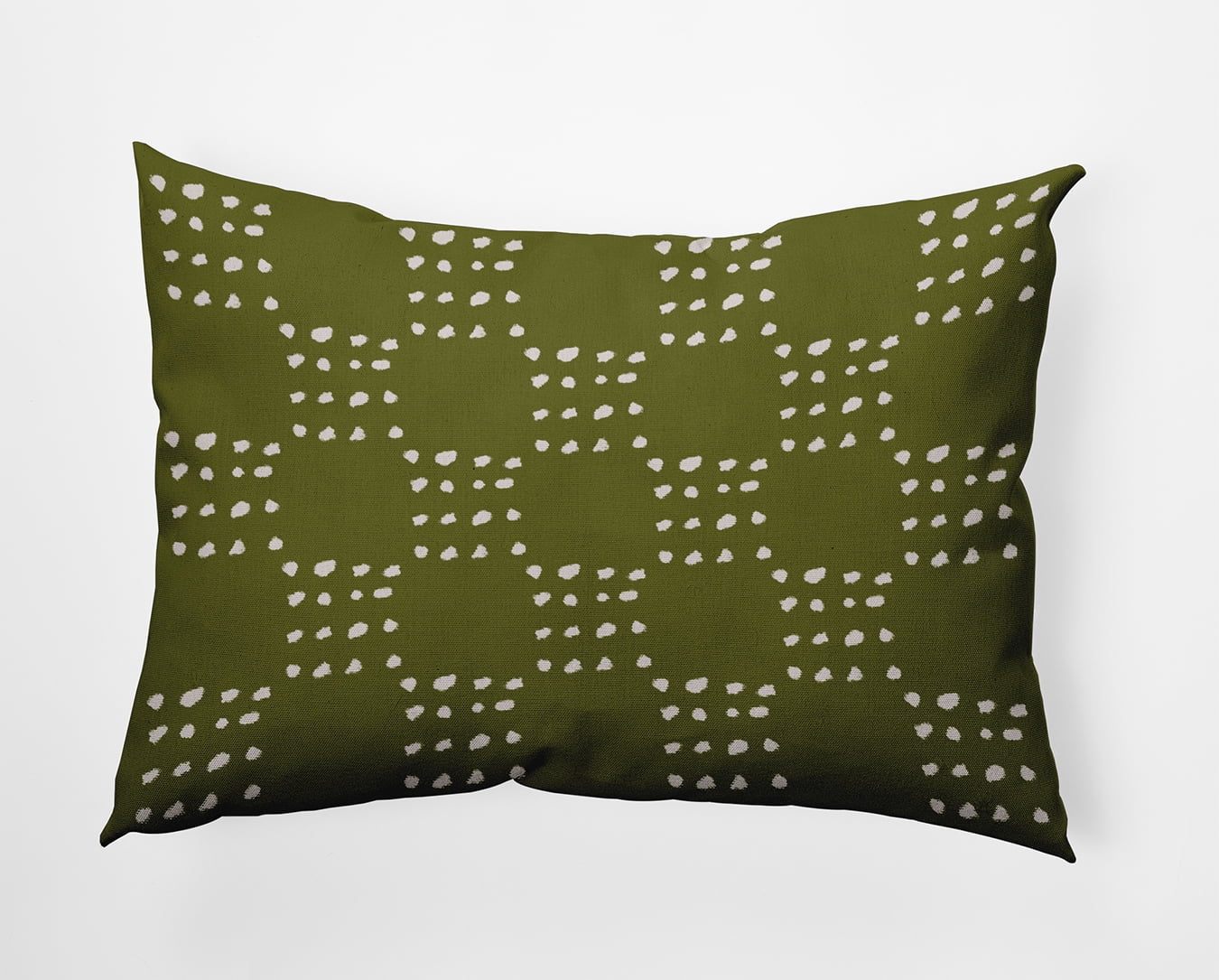 20" x 14" Simply Daisy Stitched Dots Polyester Accent Pillow, Olive Qty 1