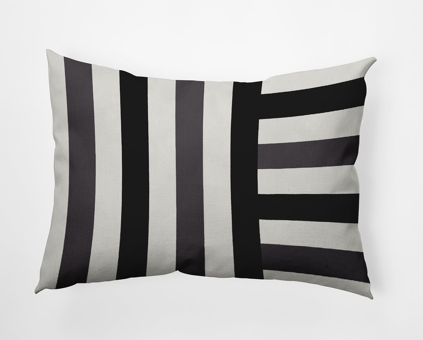 20" x 14" Simply Daisy Stripes Polyester Indoor/Outdoor Pillow, Dark Gray Qty 1