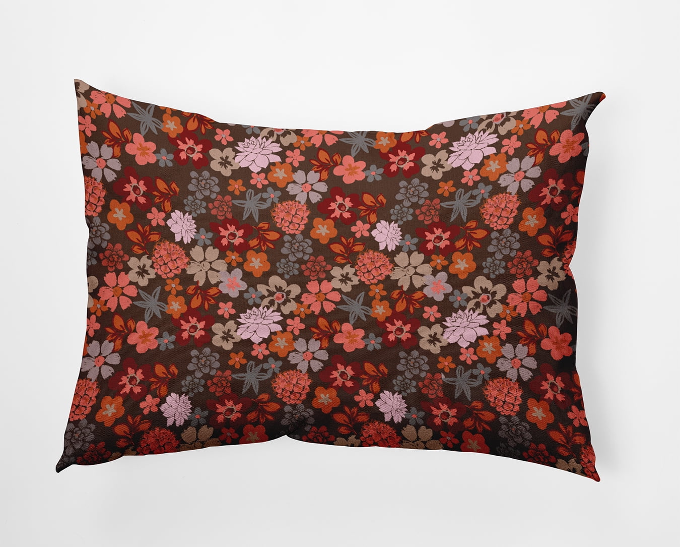 20" x 14" Simply Daisy Succulent Garden Polyester Accent Pillow, Brown Qty 1