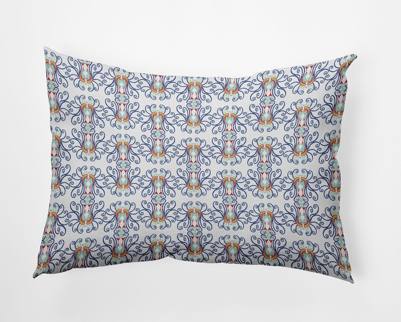 20" x 14" Simply Daisy Swirly Polyester Indoor/Outdoor Pillow, Nautical Navy Qty 1
