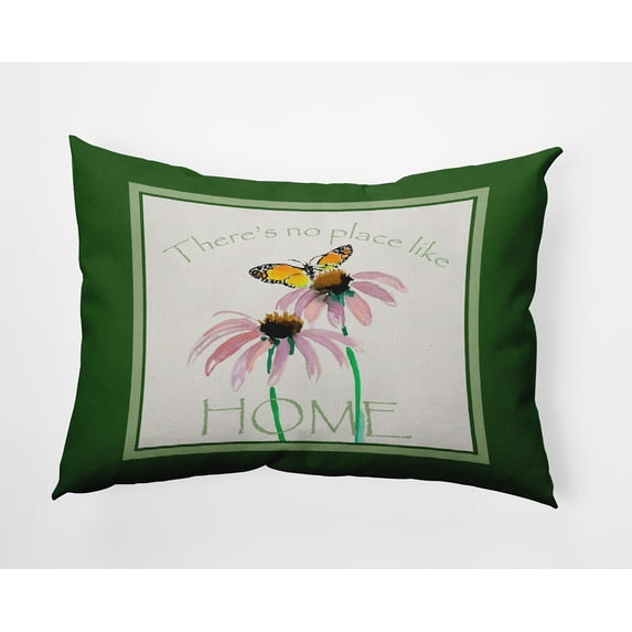 20" x 14" Simply Daisy There's No Place Like Home Polyester Accent Pillow, Leaf Qty 1