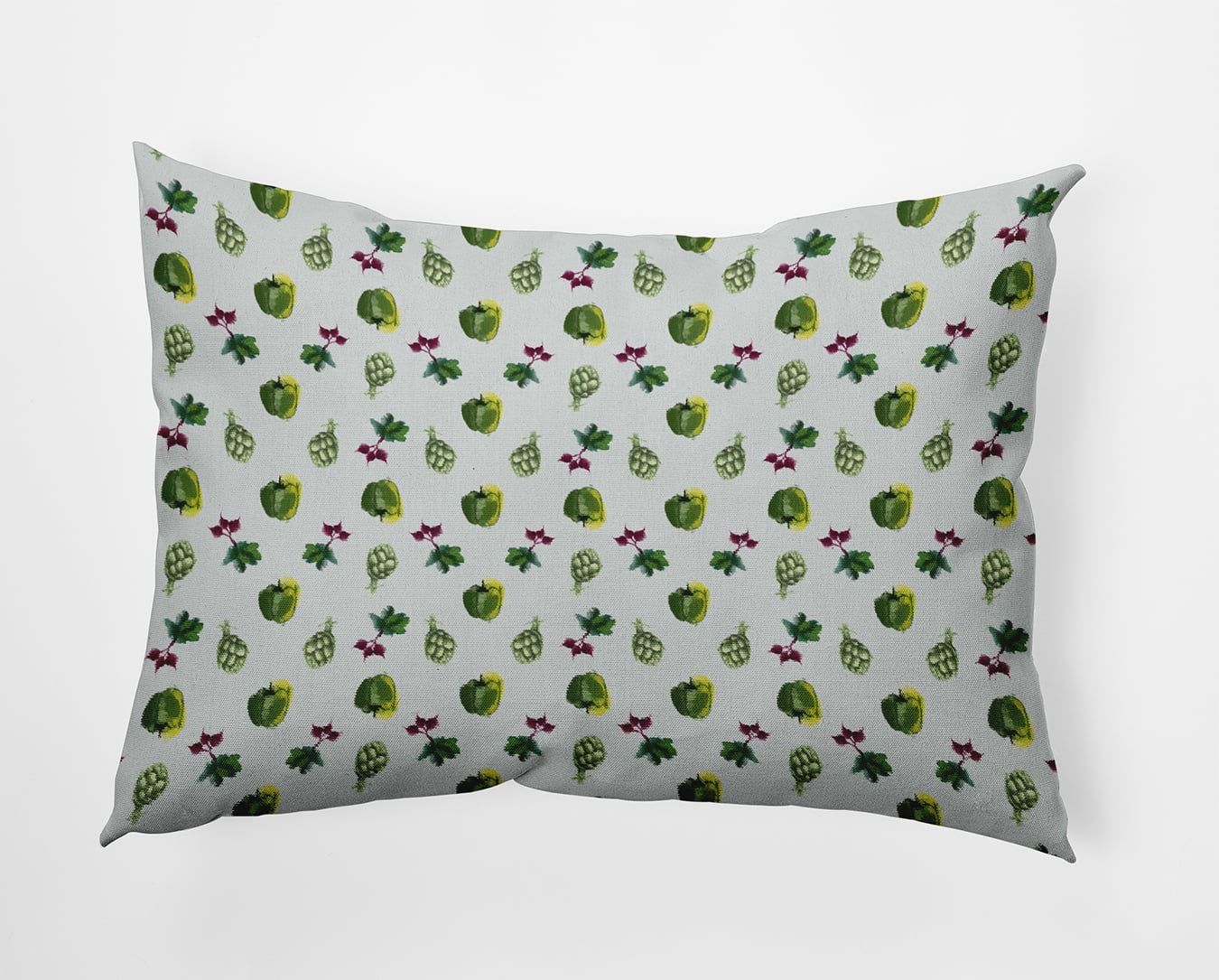 20" x 14" Simply Daisy Three Veggies Pattern Polyester Accent Pillow, Pale Green Qty 1