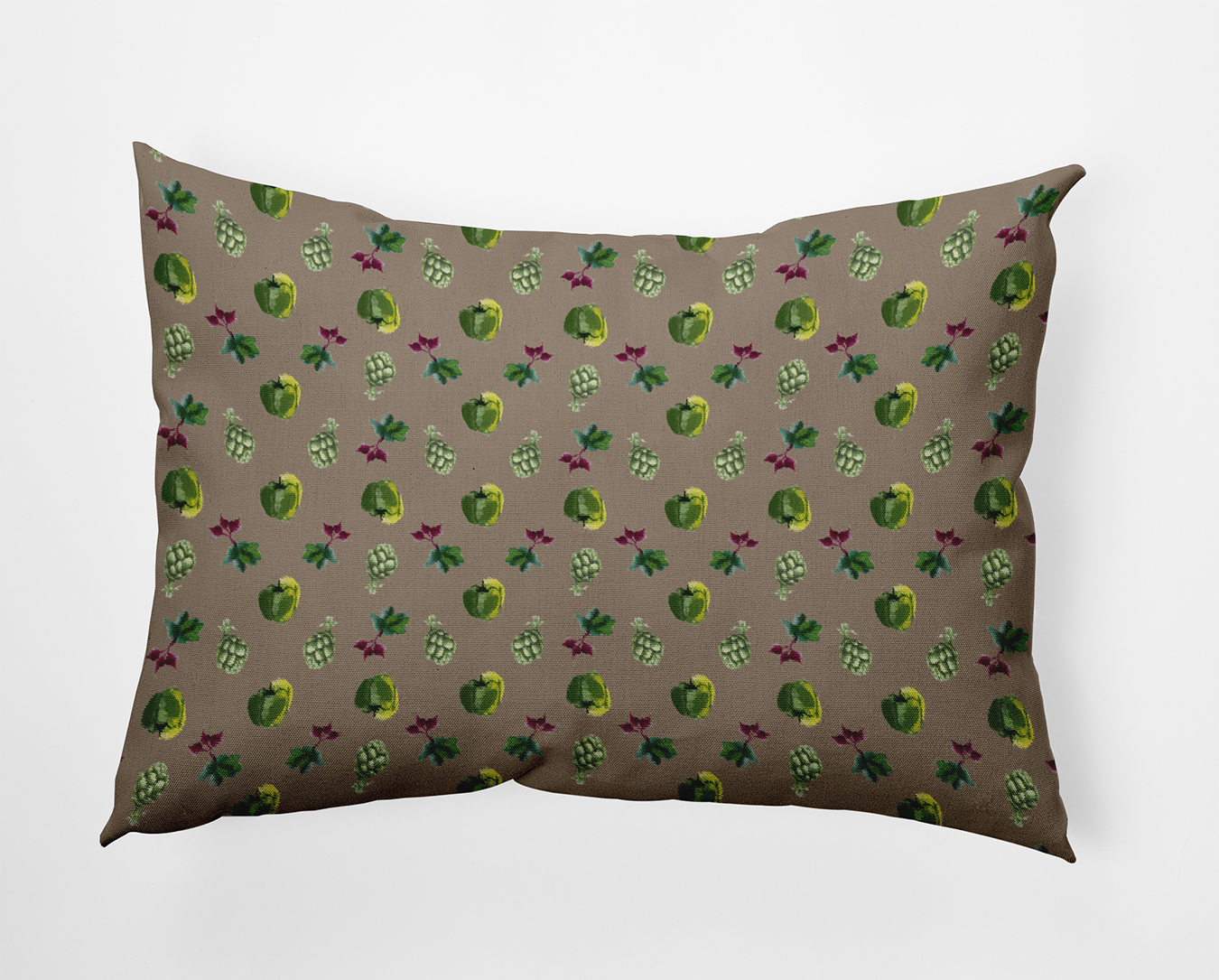 20" x 14" Simply Daisy Three Veggies Pattern Polyester Indoor/Outdoor Pillow, Doe Qty 1