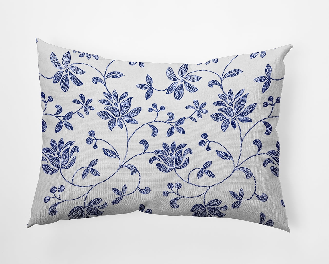 20" x 14" Simply Daisy Traditional Floral Polyester Accent Pillow, Porcelain Blue Qty 1