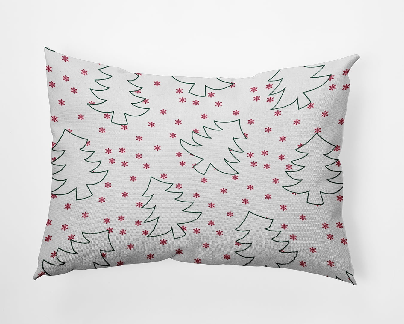 20" x 14" Simply Daisy Tree Outlines Polyester Indoor/Outdoor Pillow, Christmas Pink Qty 1