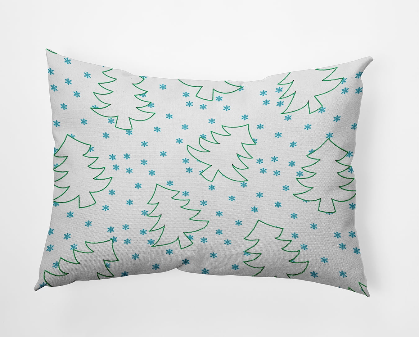 20" x 14" Simply Daisy Tree Outlines Polyester Indoor/Outdoor Pillow, Turquoise Qty 1