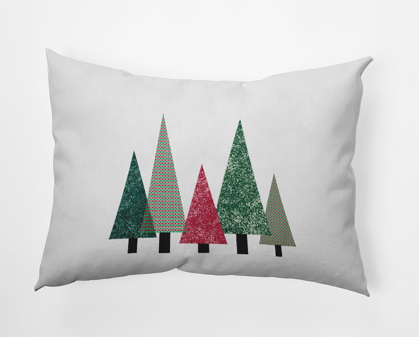20" x 14" Simply Daisy Triangle Trees Polyester Indoor/Outdoor Pillow, Christmas Pink Qty 1