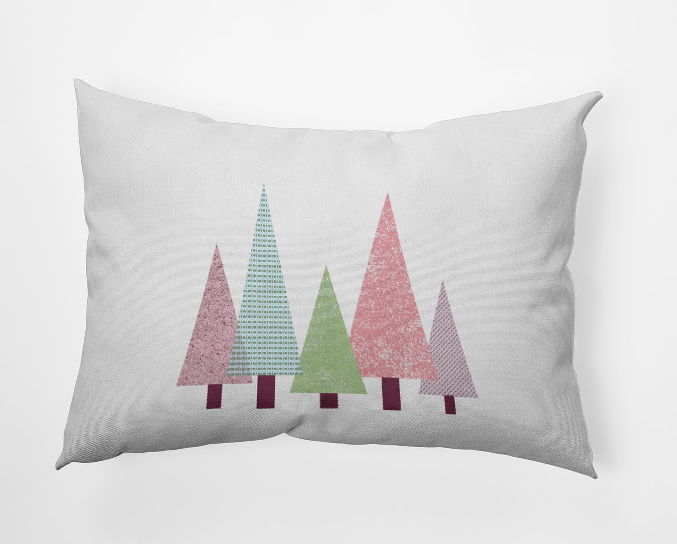 20" x 14" Simply Daisy Triangle Trees Polyester Indoor/Outdoor Pillow, Light Green Qty 1