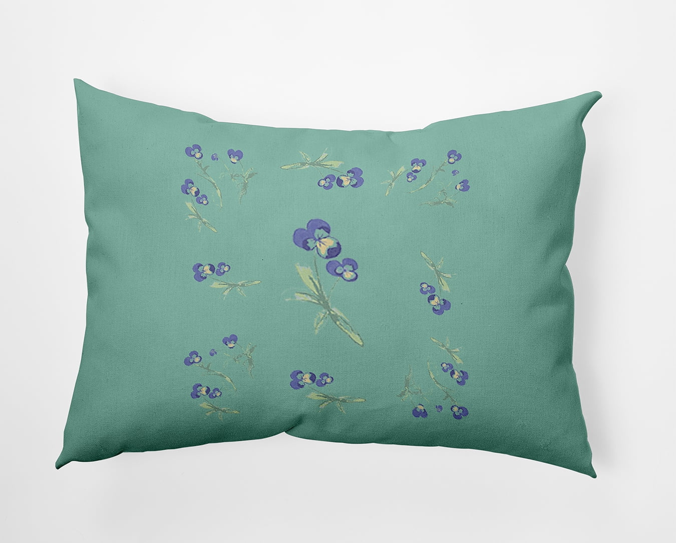20" x 14" Simply Daisy Violets Scattered Polyester Indoor/Outdoor Pillow, Spring Green Qty 1