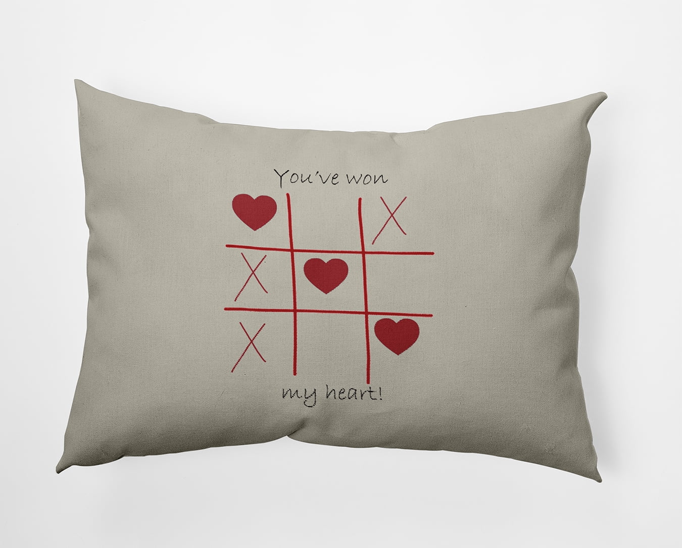 20" x 14" Simply Daisy You've Won My Heart Polyester Indoor/Outdoor Pillow, Oatmeal Qty 1