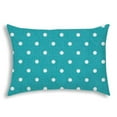 thumbnail image 1 of 20 x 14 x 5 in. Turquoise Blown Seam Polka Dots Lumbar Indoor & Outdoor Pillow, 1 of 1