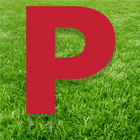 20 x 15 in. Letter P Yard Sign, Red