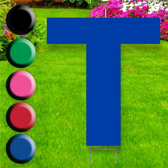 20 x 15 in. Letter T Yard Sign, Blue