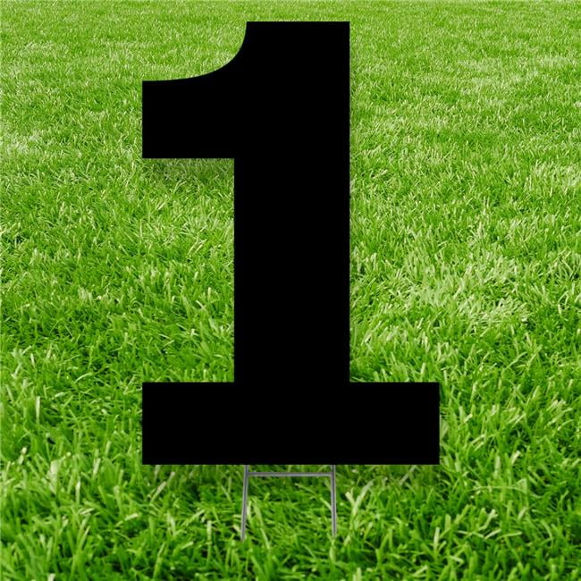 20 x 15 in. Number 1 Yard Sign, Black