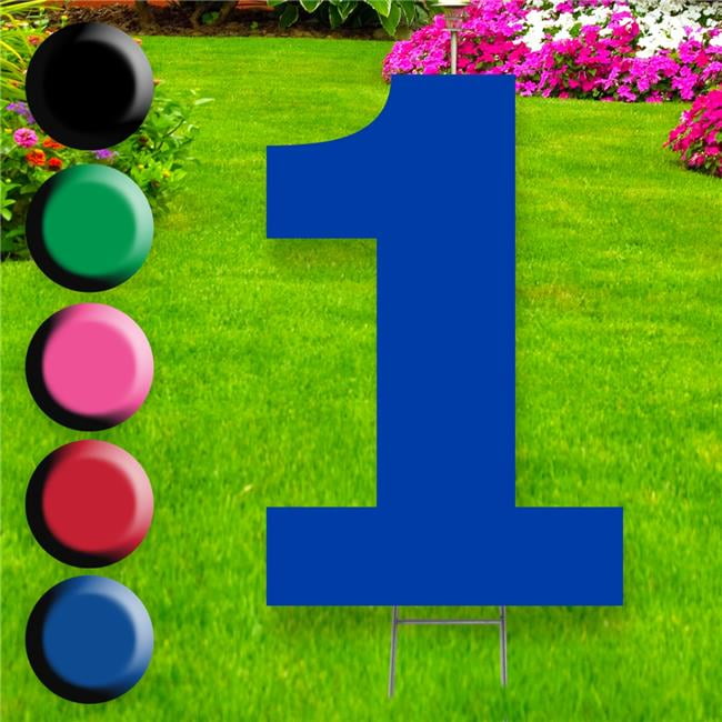 20 x 15 in. Number 1 Yard Sign, Blue