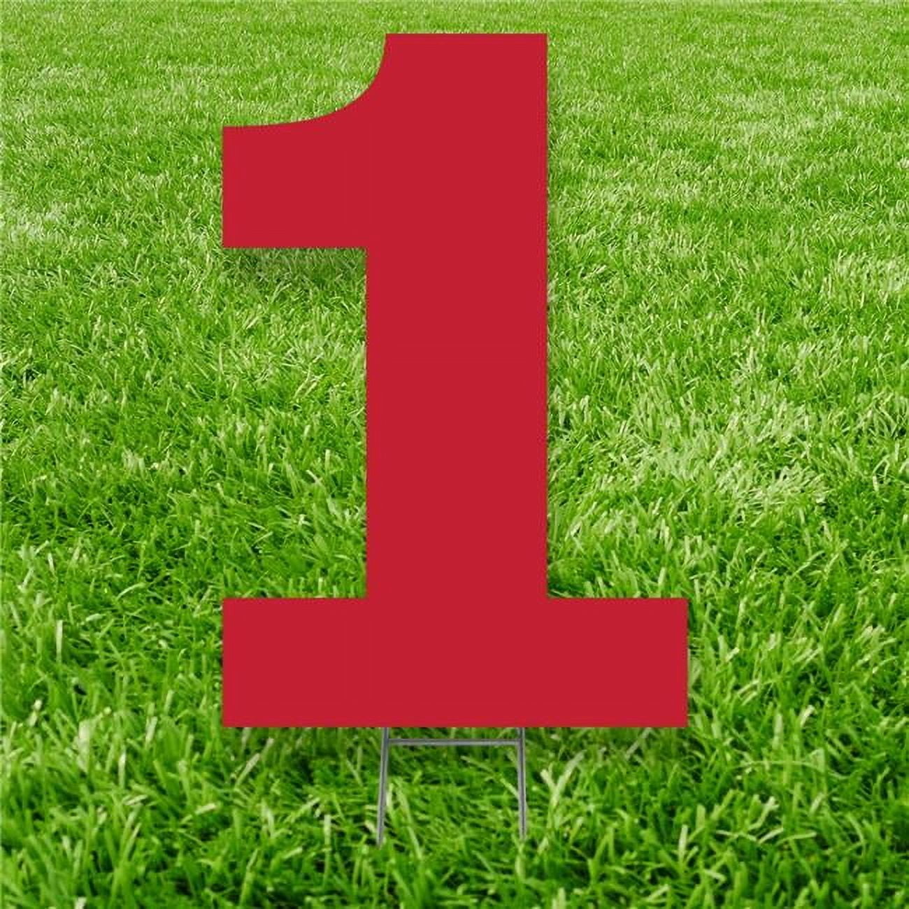 20 x 15 in. Number 1 Yard Sign, Red