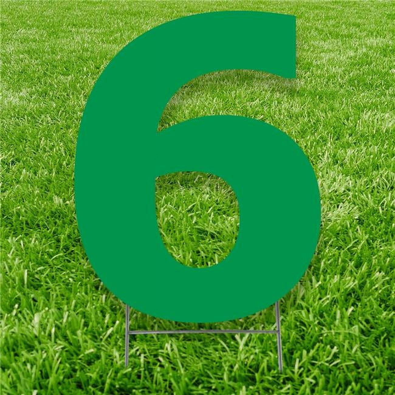 20 x 15 in. Number 6 Yard Sign, Green - Walmart.com