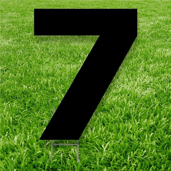 20 x 15 in. Number 7 Yard Sign, Black