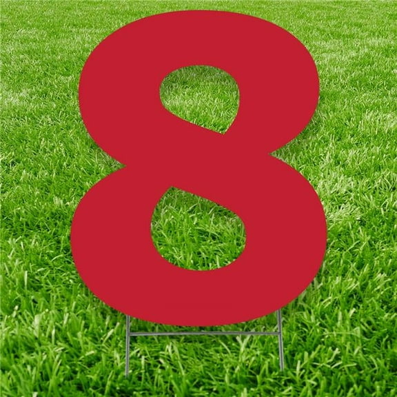 20 x 15 in. Number 8 Yard Sign, Red