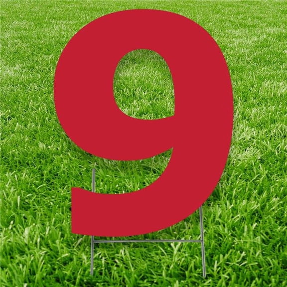 20 x 15 in. Number 9 Yard Sign, Red